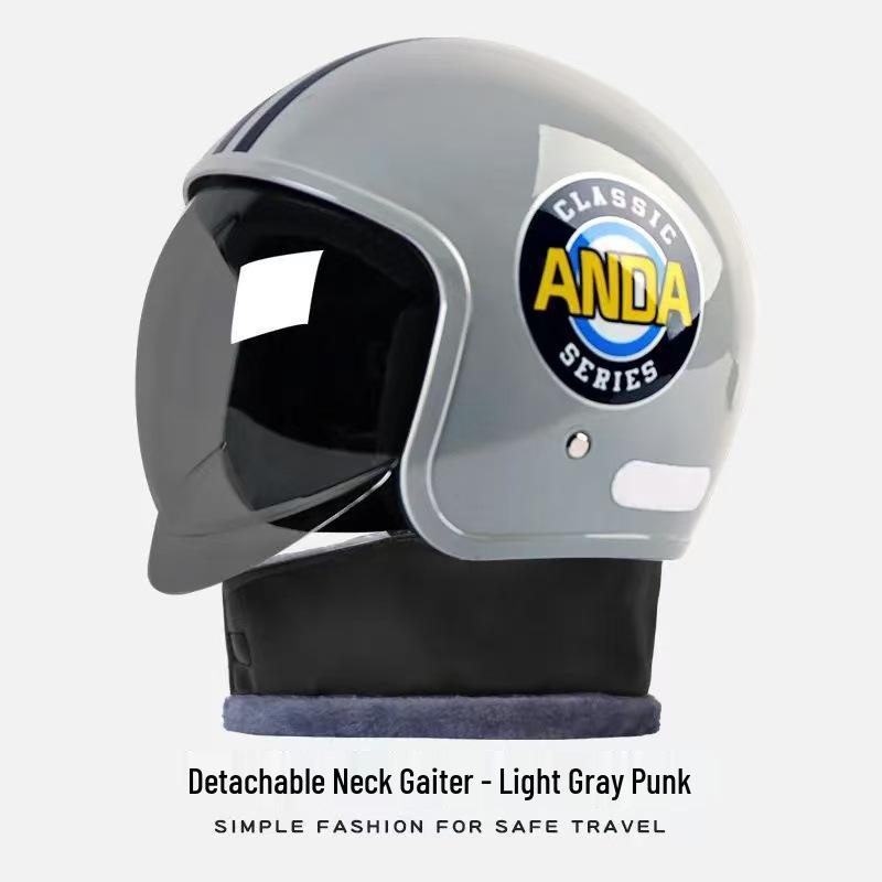 3C Certified AD Electric Motorcycle Helmet, All-Season Half Helmet for Men and Women, Winter-Proof for Scooter Commuting