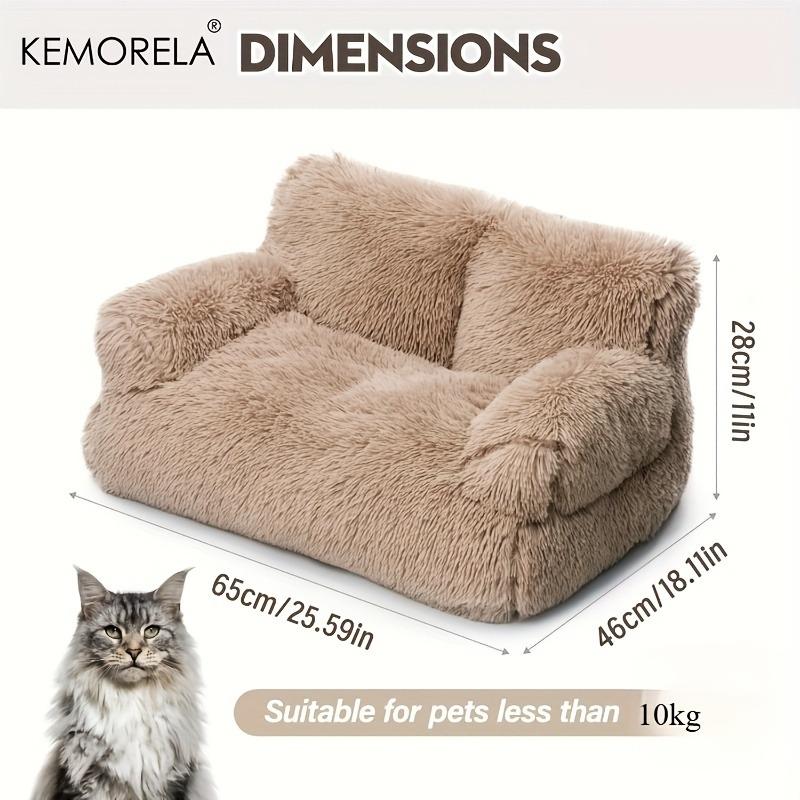 Thickened & Heightened Long-Haired Cat Sofa for Large Cats - Luxury Cushioned Pet Bed, Durable Furniture for Use, Cozy for Decor
