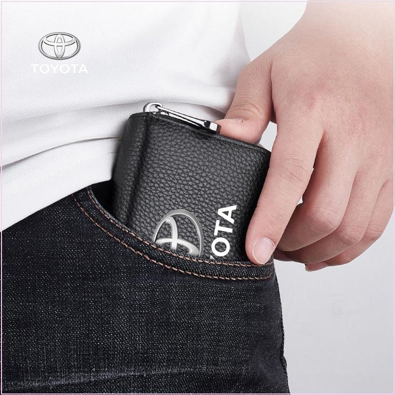 Wallet Driver License Business Card Holder Key Case for Toyota TRD GR Auris Rav4 Yaris Hilux Corolla Prius Avensis Emblem