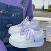 Gradient Color Thick Soled Women's Color Blocked Casual Board Shoes