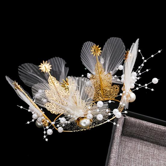 Cake Decoration Food Grade Create Atmosphere Compact Innovative Metal Flower Crown Product Bakery Accessories