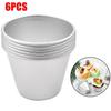 6 Pcs Aluminium Dariol Mould Baking Cup Dariole Pudding Dessert Creme Moulds Round Nonstick Egg Tar less