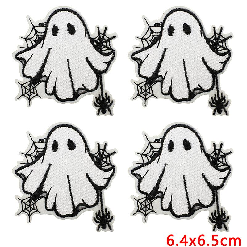 10pcs /Lots Cartoon /Halloween Series Horrible Pumpkin Head Iron On Embroidered Patches Diy Ghost Basketball Iron On Patches 