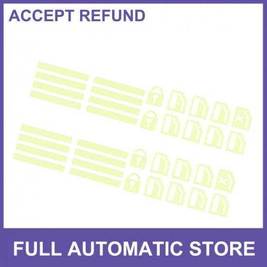 TWO Control Switch Fluorescent Sticker Car Door Handle Button Decals Universal