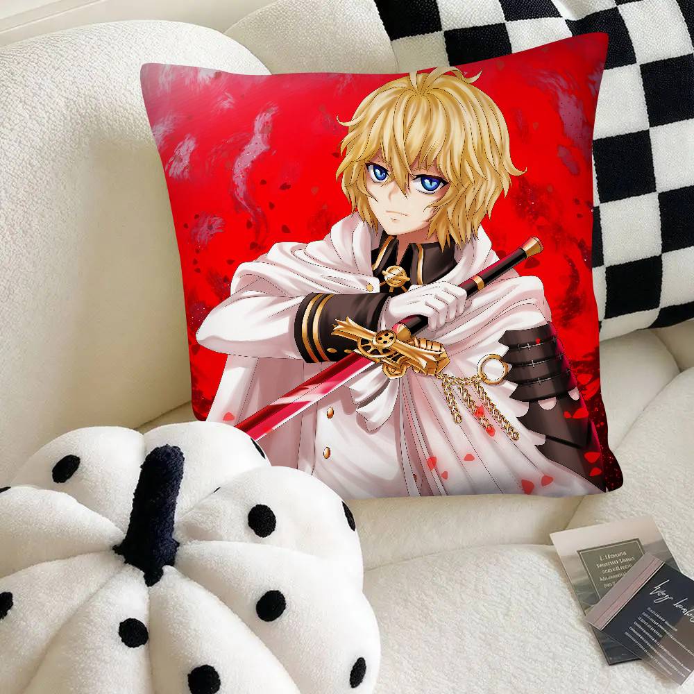 

Mikaela Hyakuya Anime Seraph Of The End Pillow Case Fashion Square Pillowcase Bedroom Sofa Room Ins Decoration Leisure 16x16Inch