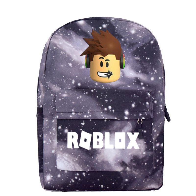 Roblox Pattern School Backpack With Starry Background And Large Capacity For Students