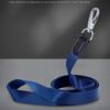 Formal Business ID Badge Holder Durable Real Leather Work Chest Card Pouch with Lanyard Simple Classic Black Stationery