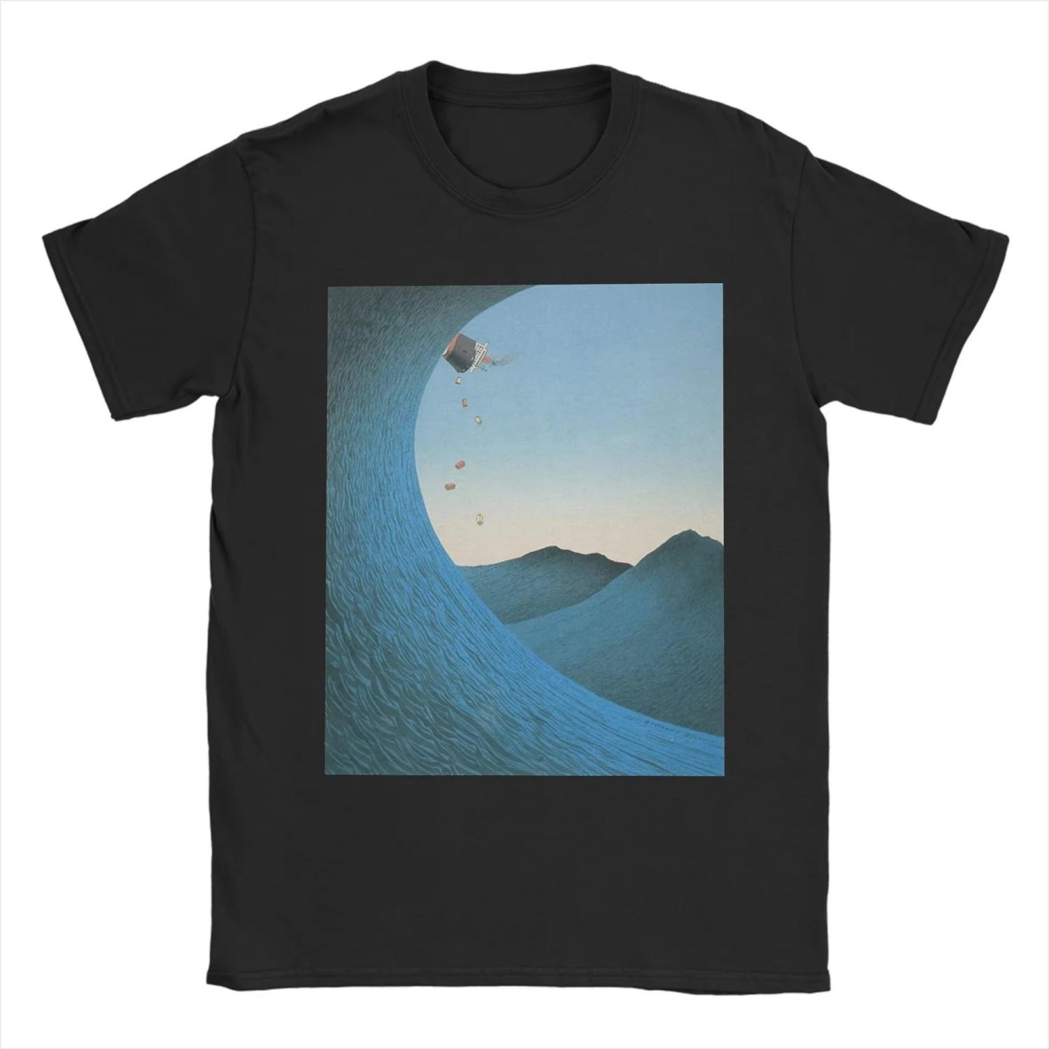 2025 Summer Guy Billout Ocean Series T-Shirts  Vintage Cotton Tee Shirt Crew Neck Short Sleeve T Shirts Summer Tops Tees Ins S