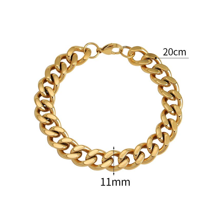 Heavy Industry Premium Sense Hip Hop Titanium Steel Gold Coarse Bracelet