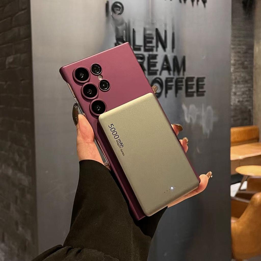 Suitable for Samsung S25 Frameless Magnetic Suction Mobile Phone Case S24Ultra Metal Paint Matte Skin Feeling Hard Cover Protective Cover