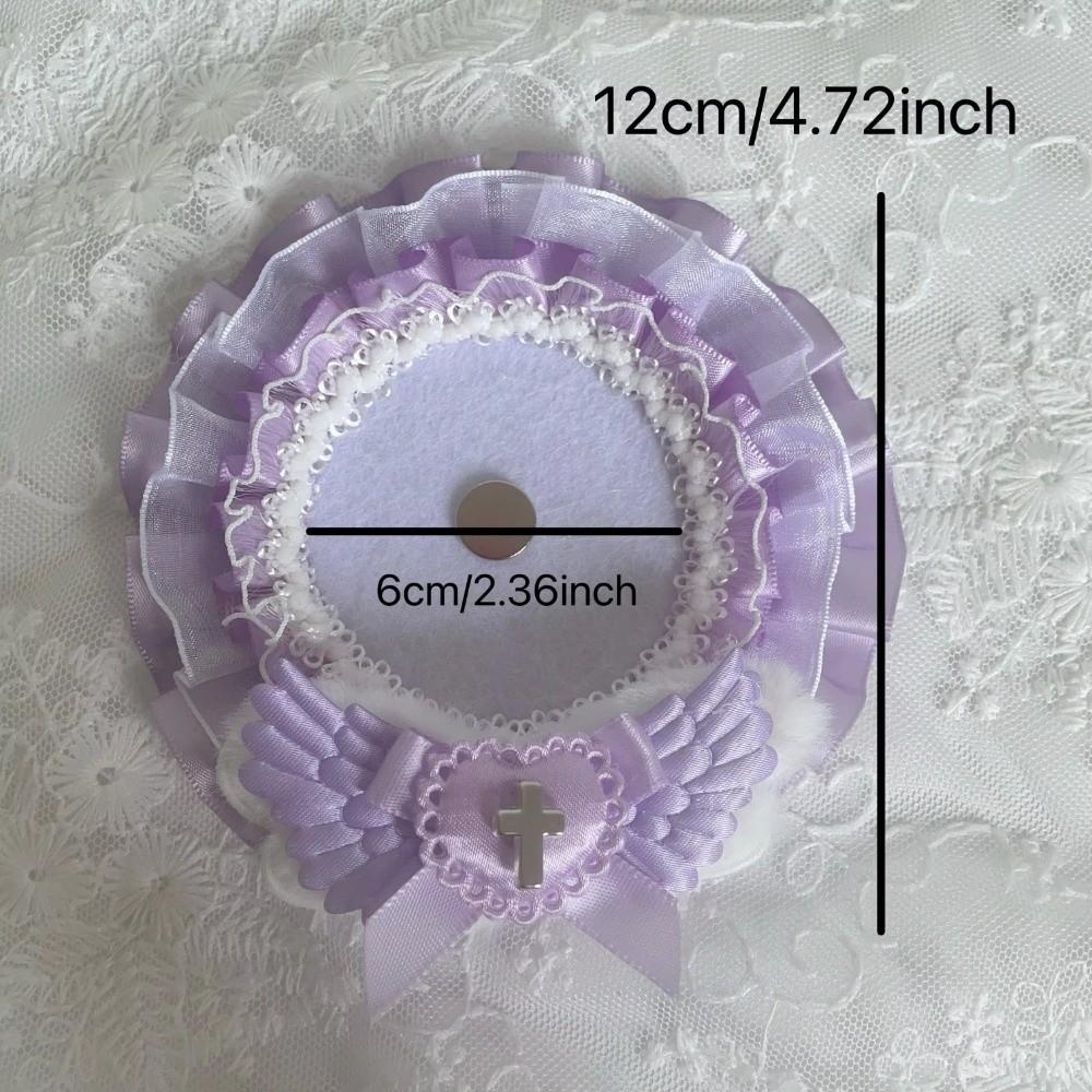 New Lace Trim Badge Holder Finished Product Angel Wings Badge Ita Bag Cross Accessories Handmade Pins Display Base