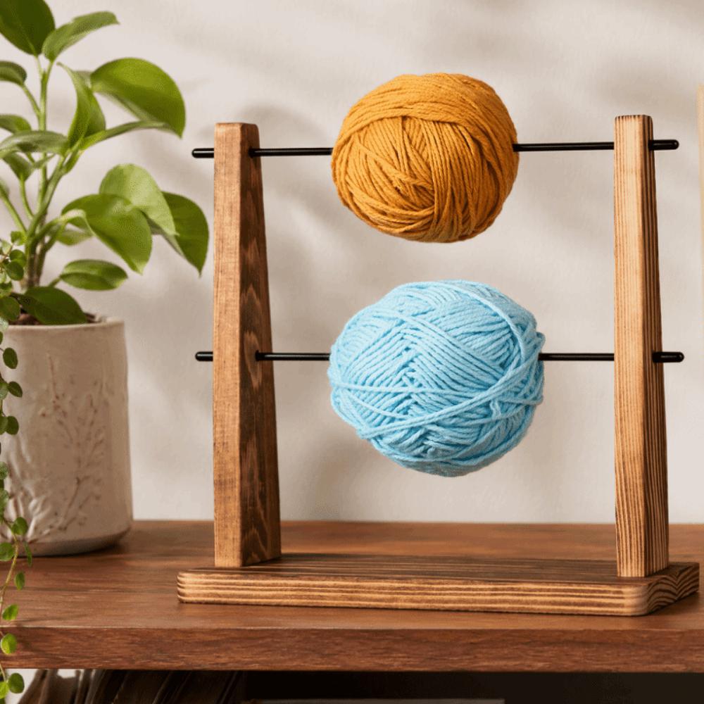 Solid Wood Wire Winding Rack Detachable Wool Storage Rack Thread Ball Holder Knitting Projects