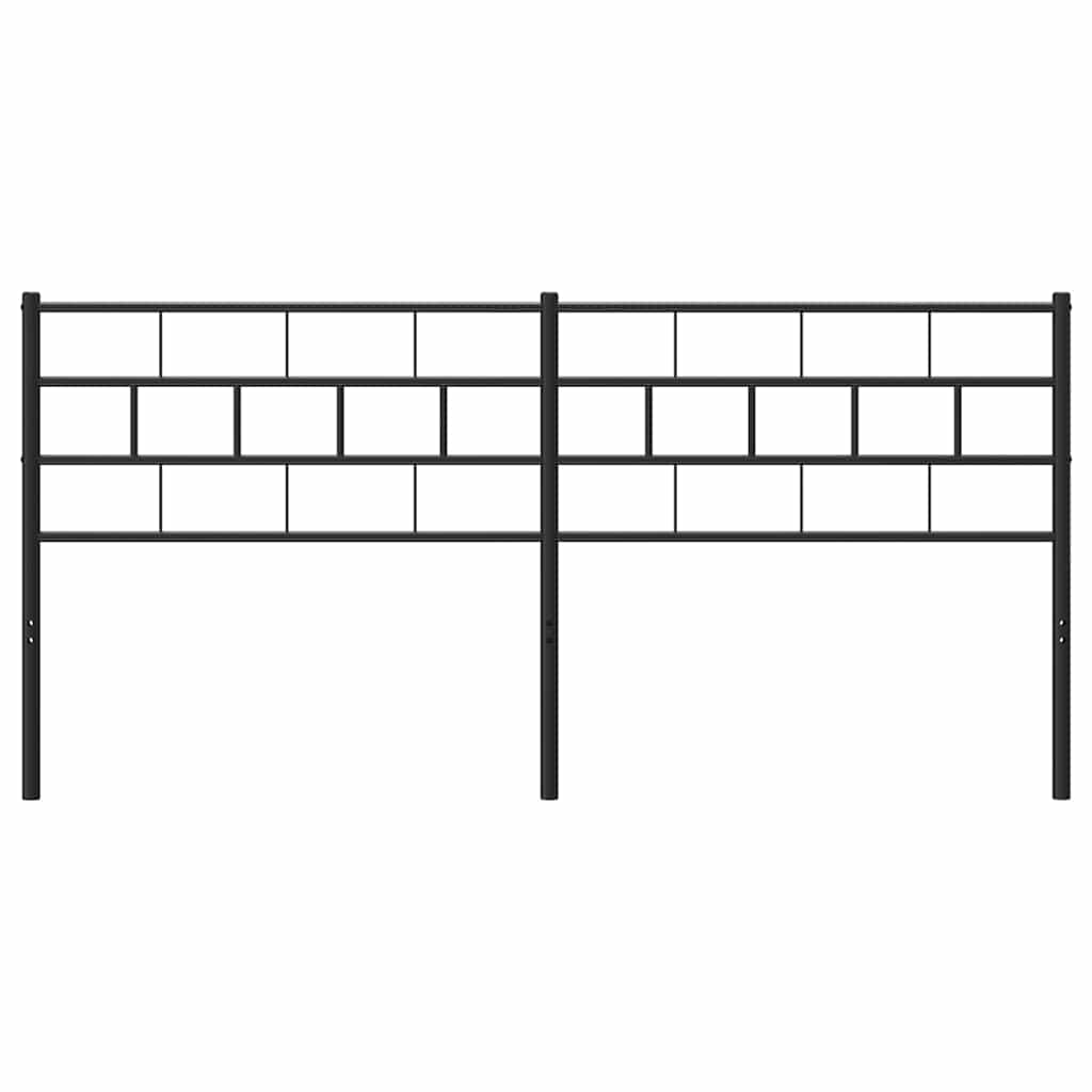 Vidaxl Metalowe Wezgłowie, Czarne, 193 Cm