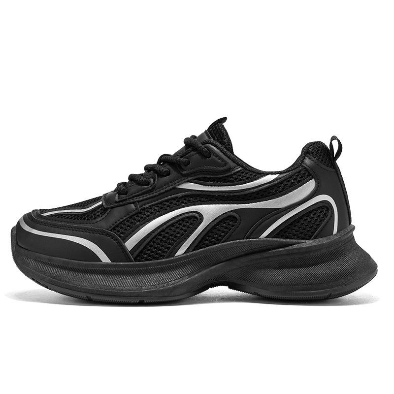 Trendy Brand Men's Shoes 2025 Summer New Mesh Shoes Breathable Thick Sole Heightening Dad Shoes Versatile Sports and Leisure Shoes