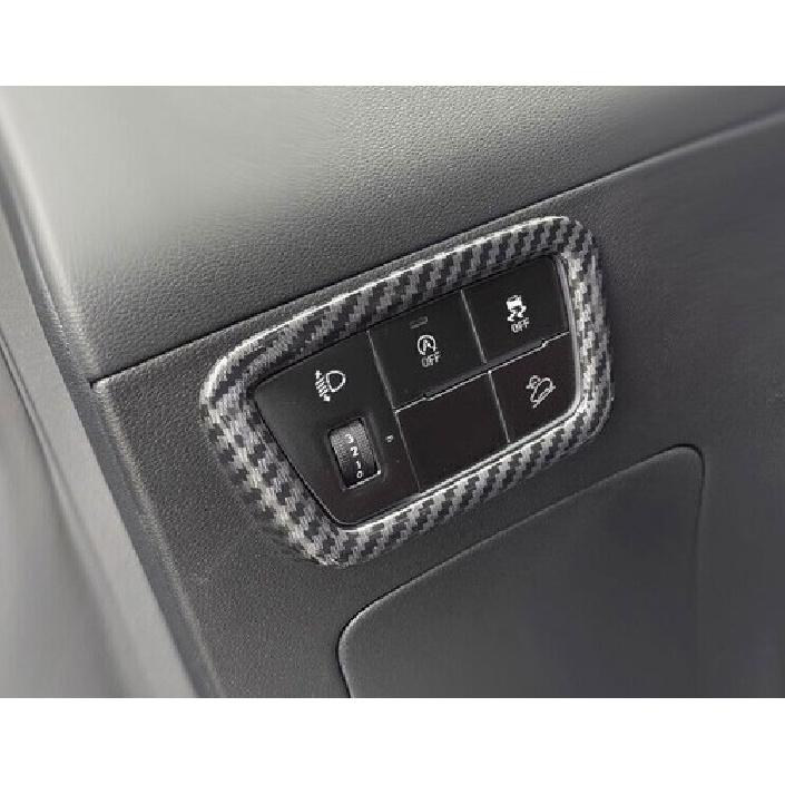 Headlight Switch Control Frame Cover For Hyundai Tucson -23 ABS Carbon Fiber