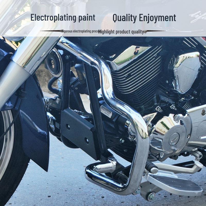 Lifan V16PLUS LF250-K Silver Electroplated Front Bumper with Anti-Fall Bar and Folding Backrest