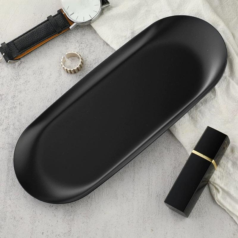 Stainless Steel Water Drop Shape Cosmetics Storage Table Jewelry Tray Multi-Functional Home Dining Tray Containers