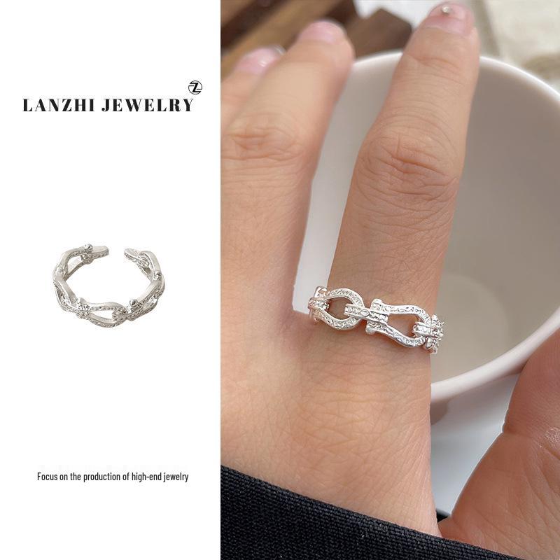 

Кольцо из стерлингового серебра 925 пробы Lan Zhi Snowflake с подковой - Элегантное женское украшение в корейском стиле Adjustable Opening