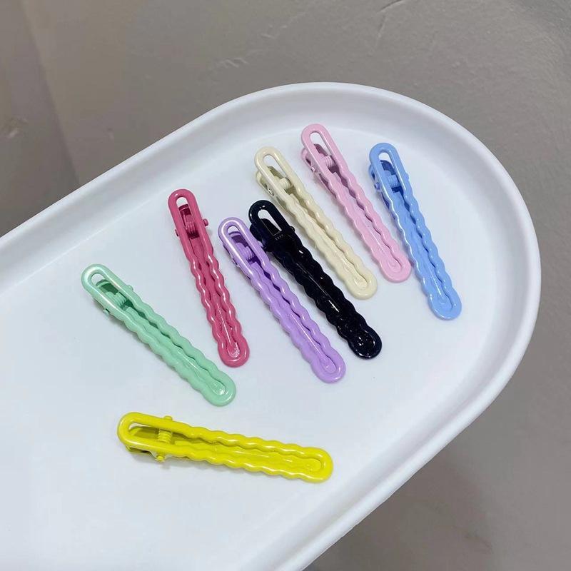 10Pcs Colorful Nonslip Hair Clips Matte Wavy Design Hairclip Styling Accessories Cute Barrettes Headwearfor Daily Makeup Travel