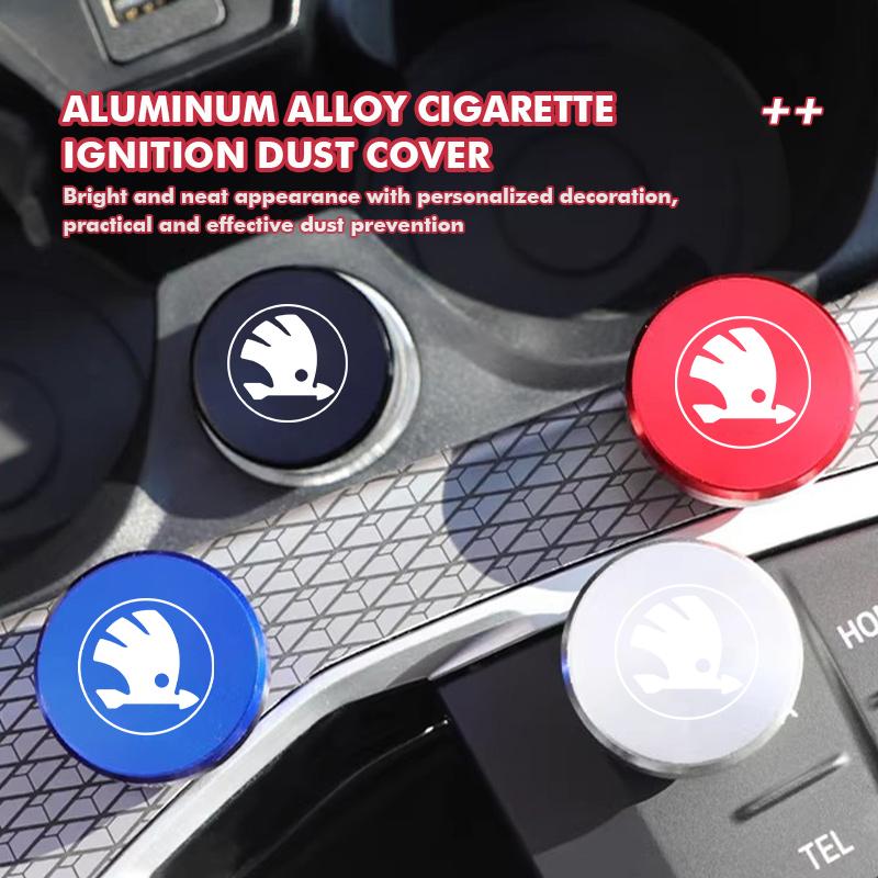 AES1 For Skoda 1/2PCS Car Cigarette Lighter Cover Button Protector Dust Cap Auto Accessories Octavia A5 A4 Mk1 2 Fabia Superb Rapid