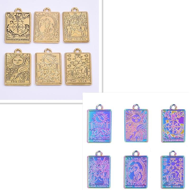 12Pcslot Metal Tarot Charm Mix Accessories Sun Moon Star Pendant Charms For Jewelry Making Supplies Wholesale Items Diy Earring