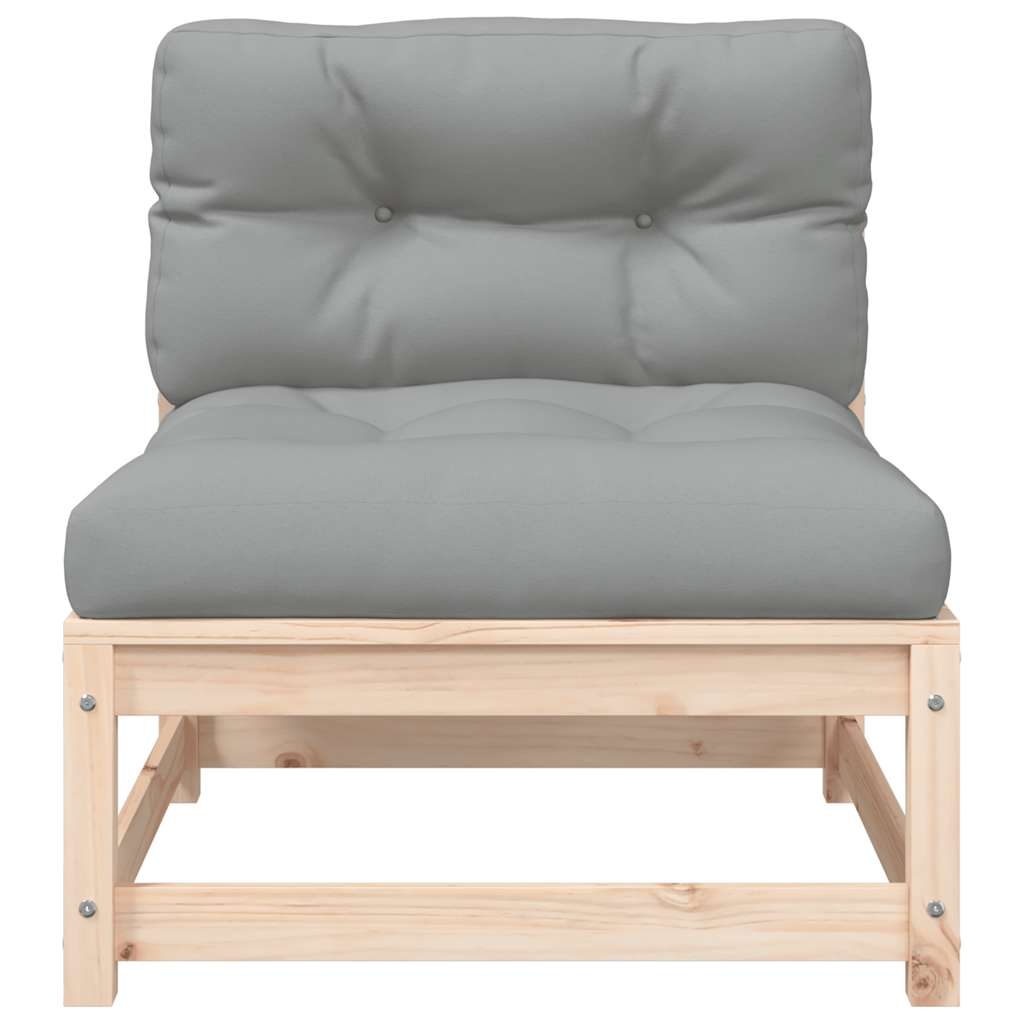Vidaxl Ogrodowa Sofa Bez Podłokietników, Z Poduszkami, Drewno Sosnowe