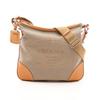 Used LOGO JACQUARD Logo Jacquard Shoulder Bag Canvas Leather Beige Used Women