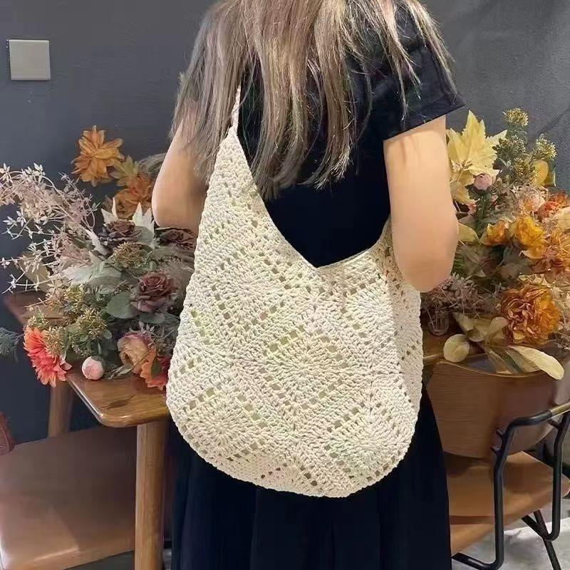 Trendy Messenger Handmade Bag Commuter Versatile Portable Cotton Thread Weaving