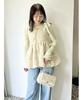 Lily Brown Sheer Rib Knit Top LWNT251151 GRN Women's