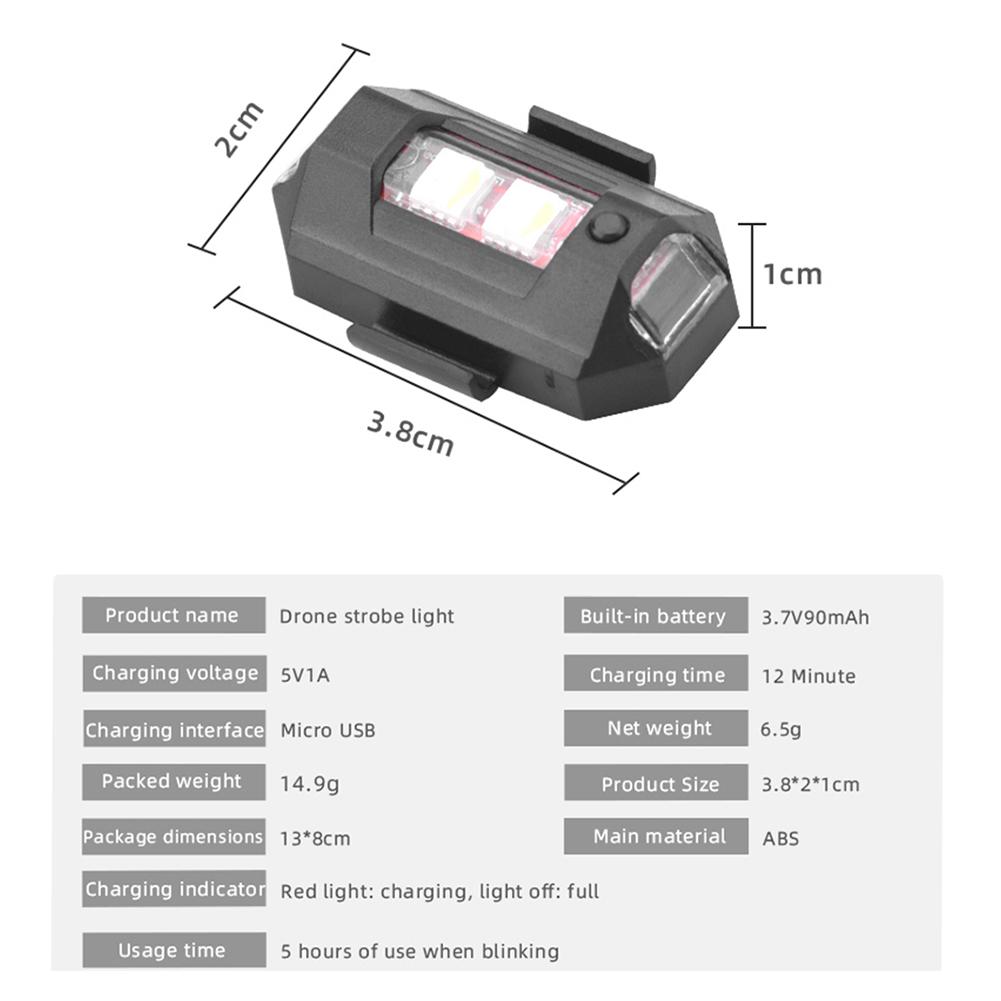 1-5Pcs LED Strobe Warning Light for DJI Mavic 3/MINI/2/SE/Air 2S Drone High Brightness Anti-Collision Strobe Night Signal Light