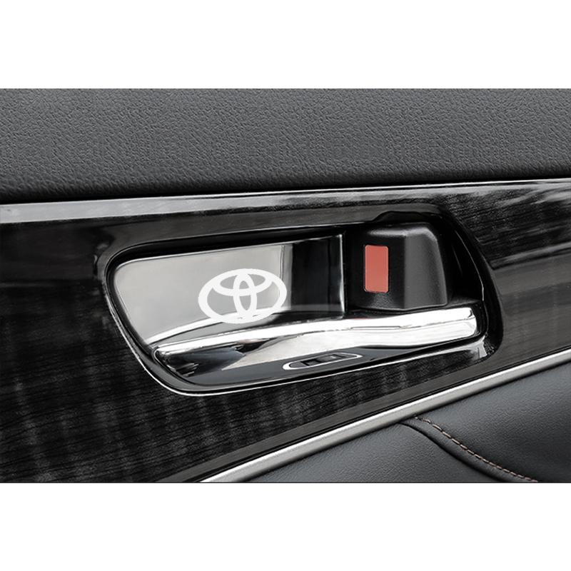 4pcs For Toyota Crown C-hr Car Interior Door Handle Ornament Case Sticker Shell Metal PRIUS 86 Harrier Vellfire Alphard Auto