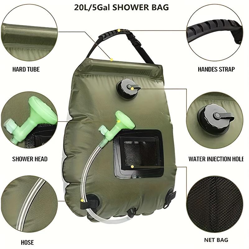 1pc 20L Portable Solar Shower Bag-Foldable, Waterproof And Durable PVC Material-Suitable For Outdoor Camping And Hiking