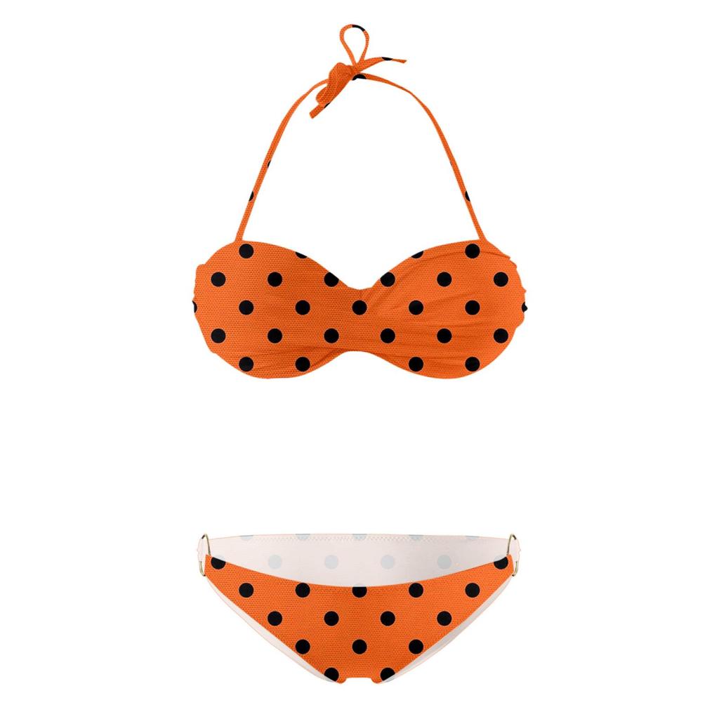 2024 European and American Women's Sexy Split Swimsuit with Hard Cup and Double Ring Bikini