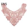 Fashion Neckline Enhancement Floral Lace Collar Insert, Embroidery V-neck Applique, Elegant Sew on Applique Hollow Petal Design, Polyester Decorative