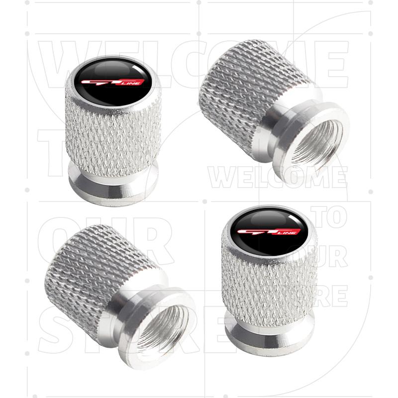 For Kia GT Line K5 K9 Stonic Sportage Stinger LOGO 4pcs Car Wheel Tire Valve Aluminum Caps Tyre Stem Covers Airdust Waterproof BV3