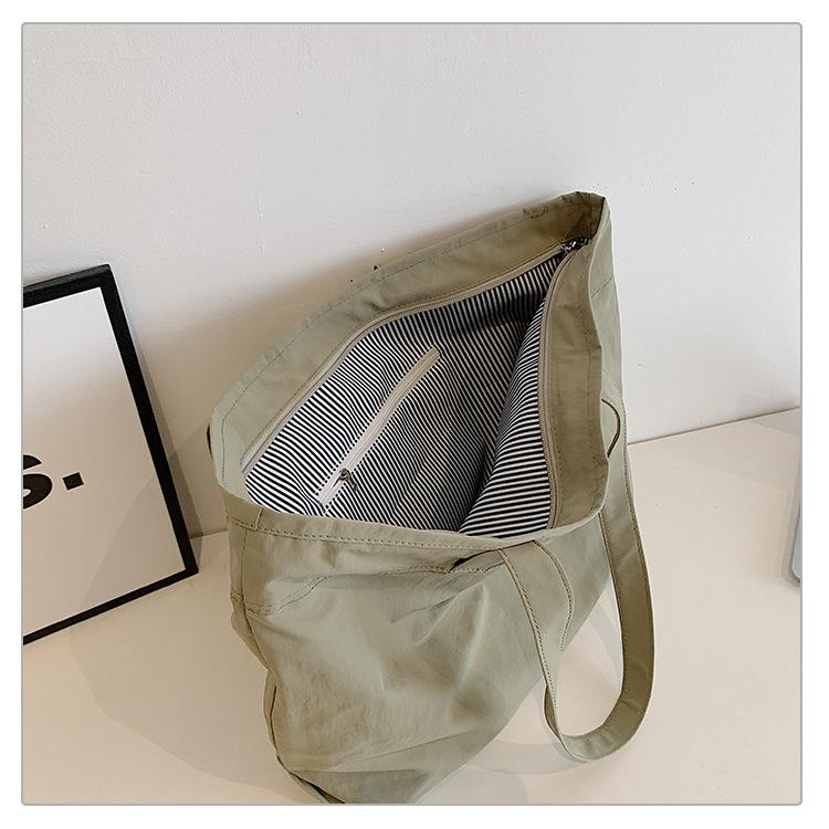 School bag large capacity fashion backpack simple solid color shoulder bag lightweight tote bag college student versatile class bag