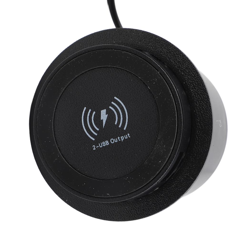 Wireless  Multifunctional Double USB Port Adapter 10W Hidden Embed in Desk Wireless  Pad 10W Wireless Charging Pad