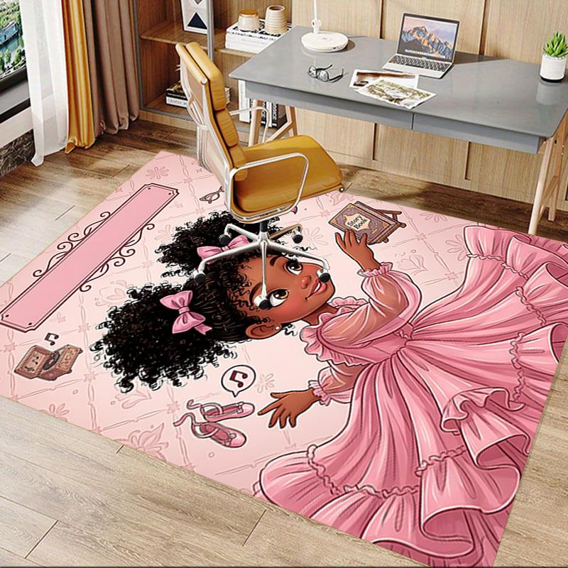 1PC Pink, Storybook Non-Slip Floor carpet, Office, family, bedroom, Studio - Large Area Rug, Decorative Mat, Longlasting Material-C0420