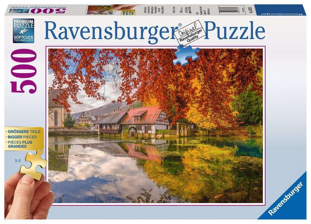 

500 piece jigsaw puzzle Pieceful Mill am Blautopf x 46 Mühle (61 cm)