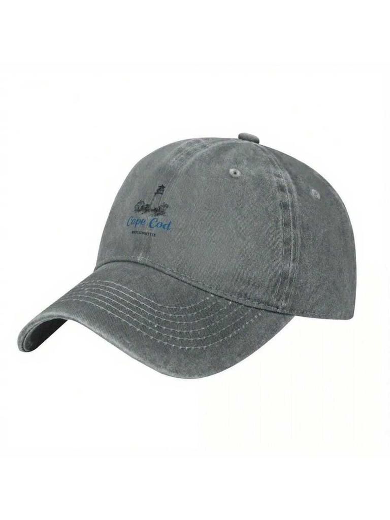 Cape Cod Leuchtturm Baseballkappe für Erwachsene - Gewaschene Denim Snapback-Kappe mit gesticktem Logo