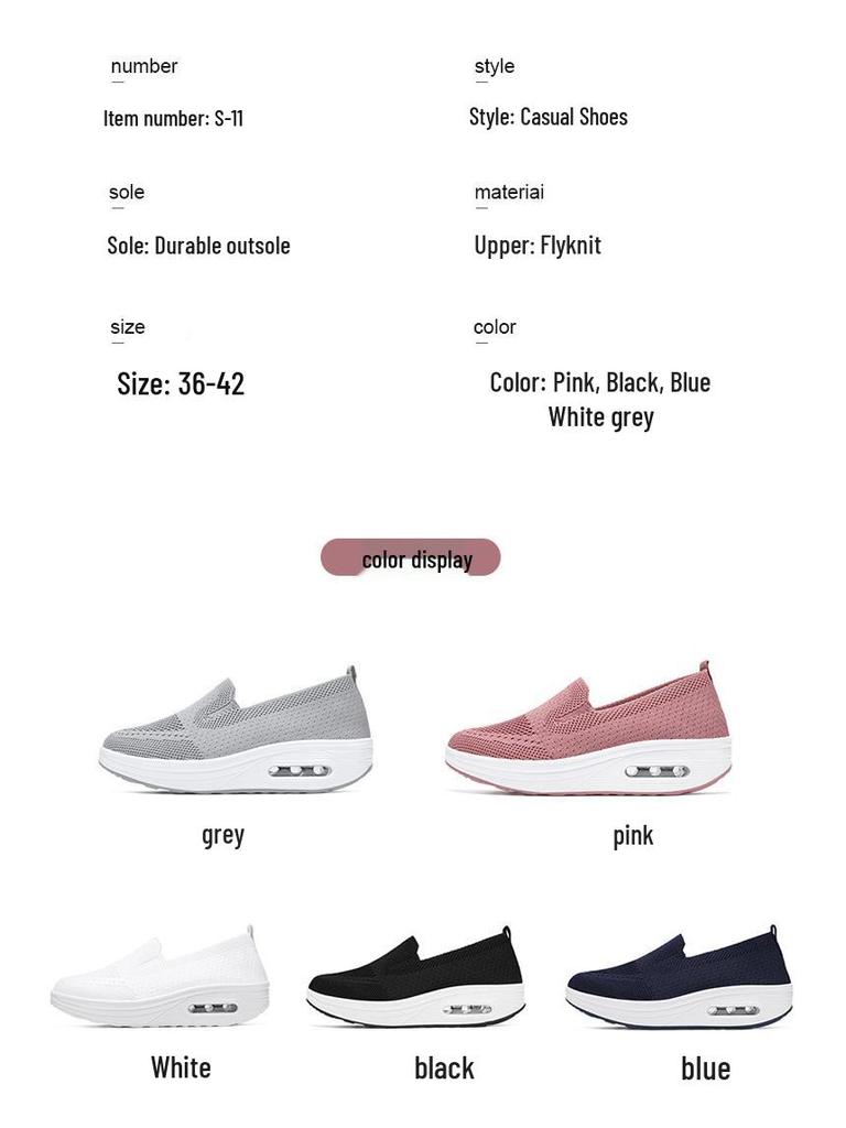Sapatos Femininos Slip-on Balançantes com Sola Grossa e Amortecimento a Ar Primavera 2025