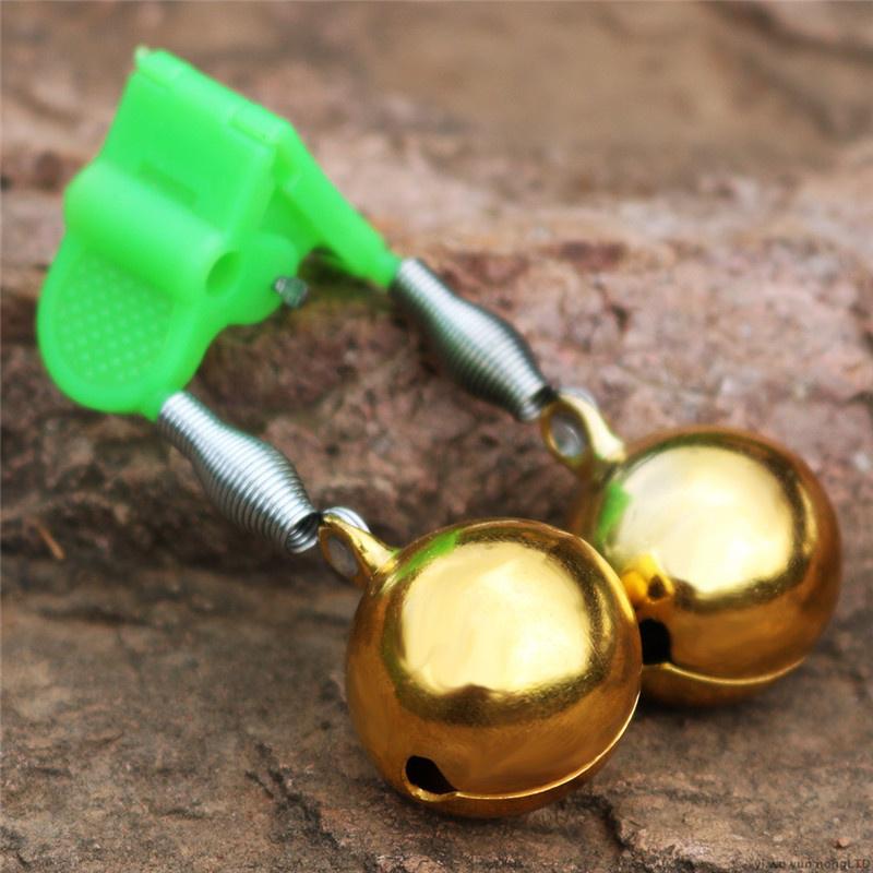 Copper Outdoor Twin Bells Ring Fishing Rod Clamp Bite Lure Alarm 5.5cm/2.16in