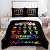 Custom Textile Colorful Heads Bedding 3 Piece Set HD Print Duvet Cover Pillowcases for Teens Adult Bedroom Decoration