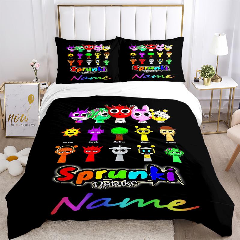 Custom Textile Colorful Heads Bedding 3 Piece Set HD Print Duvet Cover Pillowcases for Teens Adult Bedroom Decoration