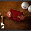 Am De Mas Golf Ball Holder (2 Balls, Tee Holder, Clip), Genuine Tochigi Leather, Made In Japan, Double Red, GC-039