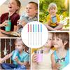 6pcs Reduce Tumbler Straw Replacement, Spill-Proof Replacement Straw for 12oz, Clear Straws Reble, Detachable Silicone Head with 2 Cleaning Brushes