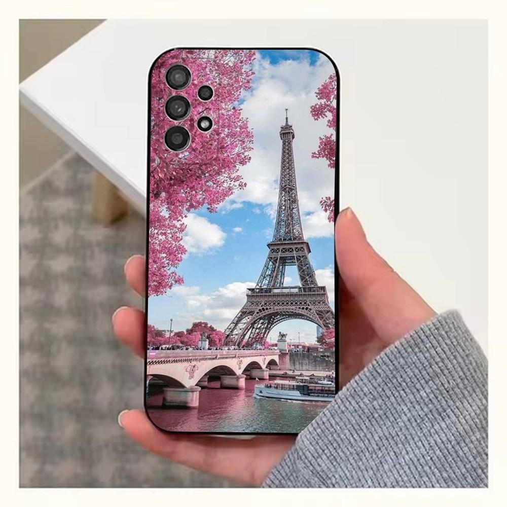 Art Paris Eiffel Tower  Phone Case For Samsung S25,S24,S23,S22,S20,S21,S10,Ultra,Plus,Lite,FE,Soft Silicone Black Cover
