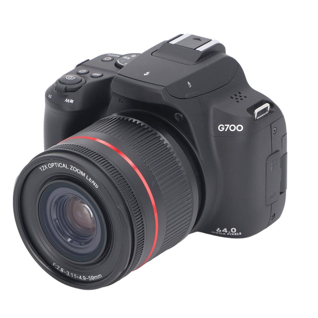 4K digitální fotoaparát 64MP 3palcový 180° výklopný displej 12x zoom stabilizace obrazu WIFI Vloggingová kamera pro turistiku