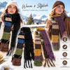 Soft Fabric Knitted Scarf Irregular Tassel Long Scarf Warm Stripe Scarf  Autumn Winter
