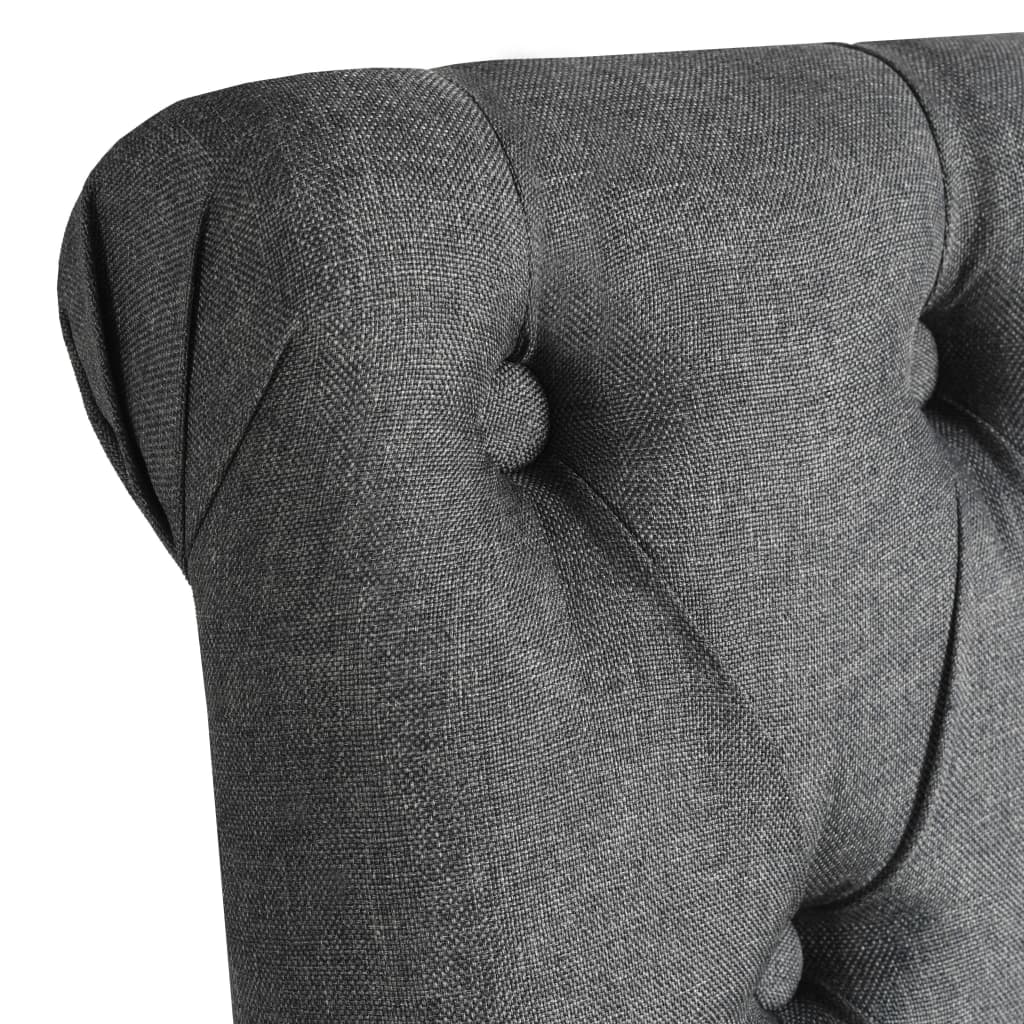 Dining Room Chairs 4 Pcs Dark Grey Fabric